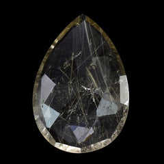GOLDEN RUTILE QUARTZ ROSE CUT BRIOLETTE PEAR 22X15MM 9.52 Cts.