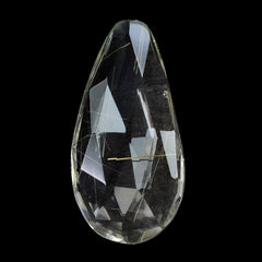 GOLDEN RUTILE QUARTZ ROSE CUT BRIOLETTE IRREGULAR PEAR 20X10MM 5.85 Cts.