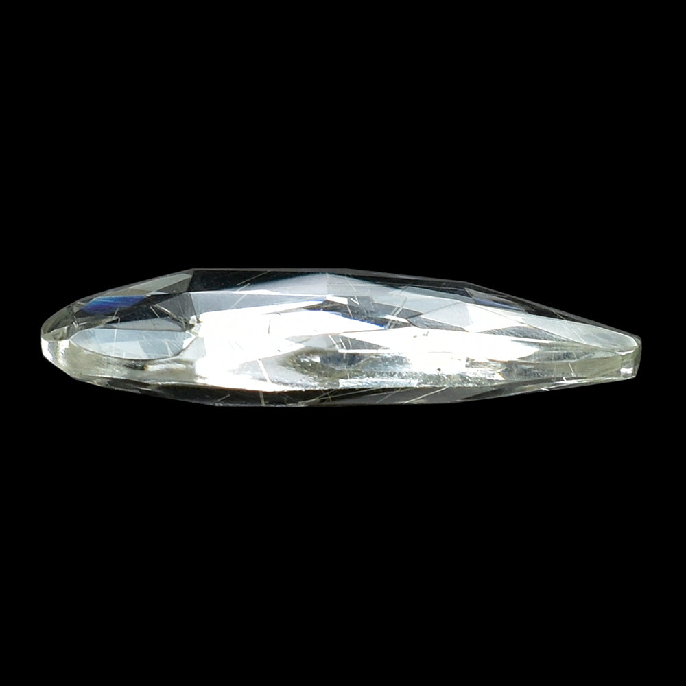 GOLDEN RUTILE QUARTZ ROSE CUT BRIOLETTE IRREGULAR PEAR 20X10MM 5.85 Cts.