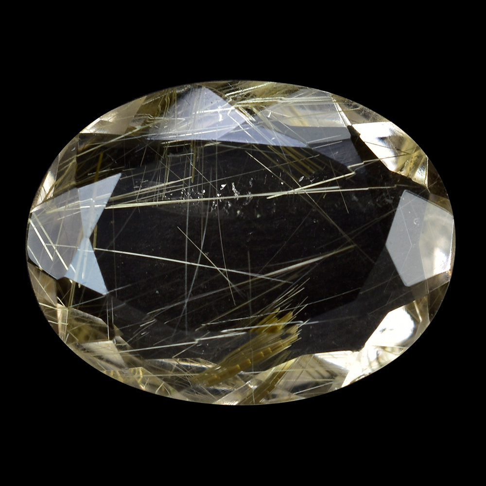 GOLDEN RUTILE QUARTZ CUT OVAL BOTH SIDE TABLE 20X16 MM 13.20 Cts.