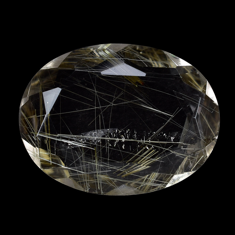 GOLDEN RUTILE QUARTZ CUT OVAL BOTH SIDE TABLE 20X16 MM 13.20 Cts.