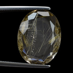 GOLDEN RUTILE QUARTZ CUT OVAL BOTH SIDE TABLE 20X16 MM 13.20 Cts.