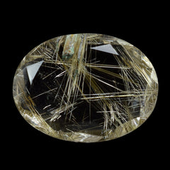 GOLDEN RUTILE QUARTZ BOTH SIDE TABLE CUT OVAL 16X12MM 6.58 Cts.