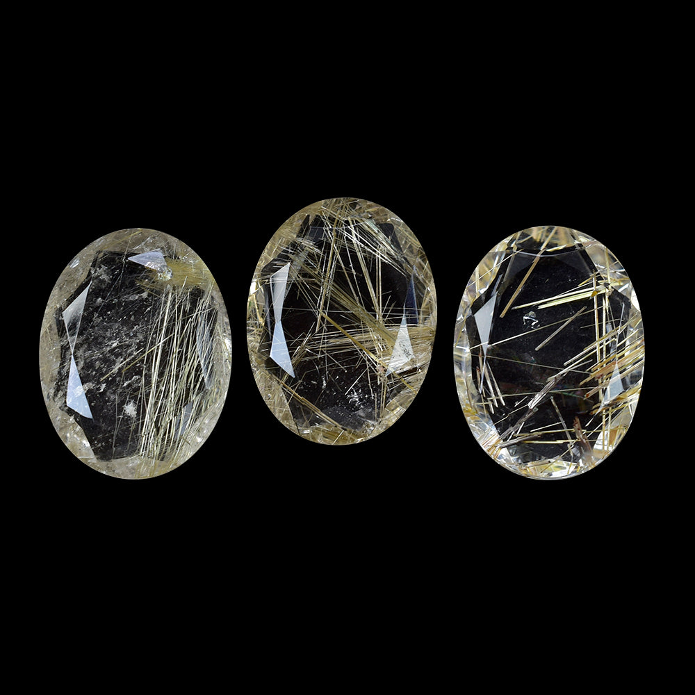 GOLDEN RUTILE QUARTZ BOTH SIDE TABLE CUT OVAL 16X12MM 6.58 Cts.
