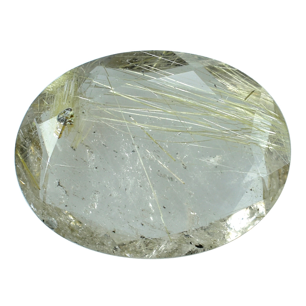 GOLDEN RUTILE QUARTZ BOTH SIDE TABLE CUT OVAL 16X12MM 6.58 Cts.