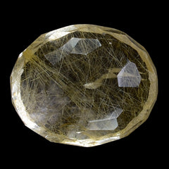 GOLDEN RUTILE QUARTZ FACETED TUMBLE OVAL 10X8MM 4.20 Cts.