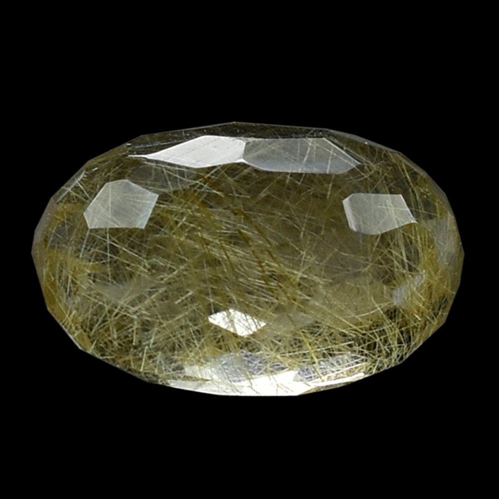 GOLDEN RUTILE QUARTZ FACETED TUMBLE OVAL 10X8MM 4.20 Cts.