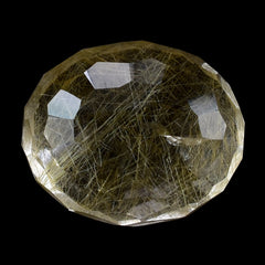 GOLDEN RUTILE QUARTZ FACETED TUMBLE OVAL 10X8MM 4.20 Cts.
