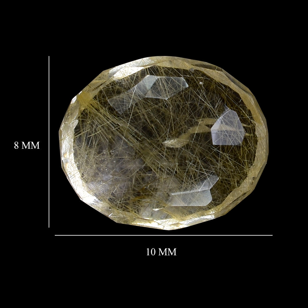GOLDEN RUTILE QUARTZ FACETED TUMBLE OVAL 10X8MM 4.20 Cts.