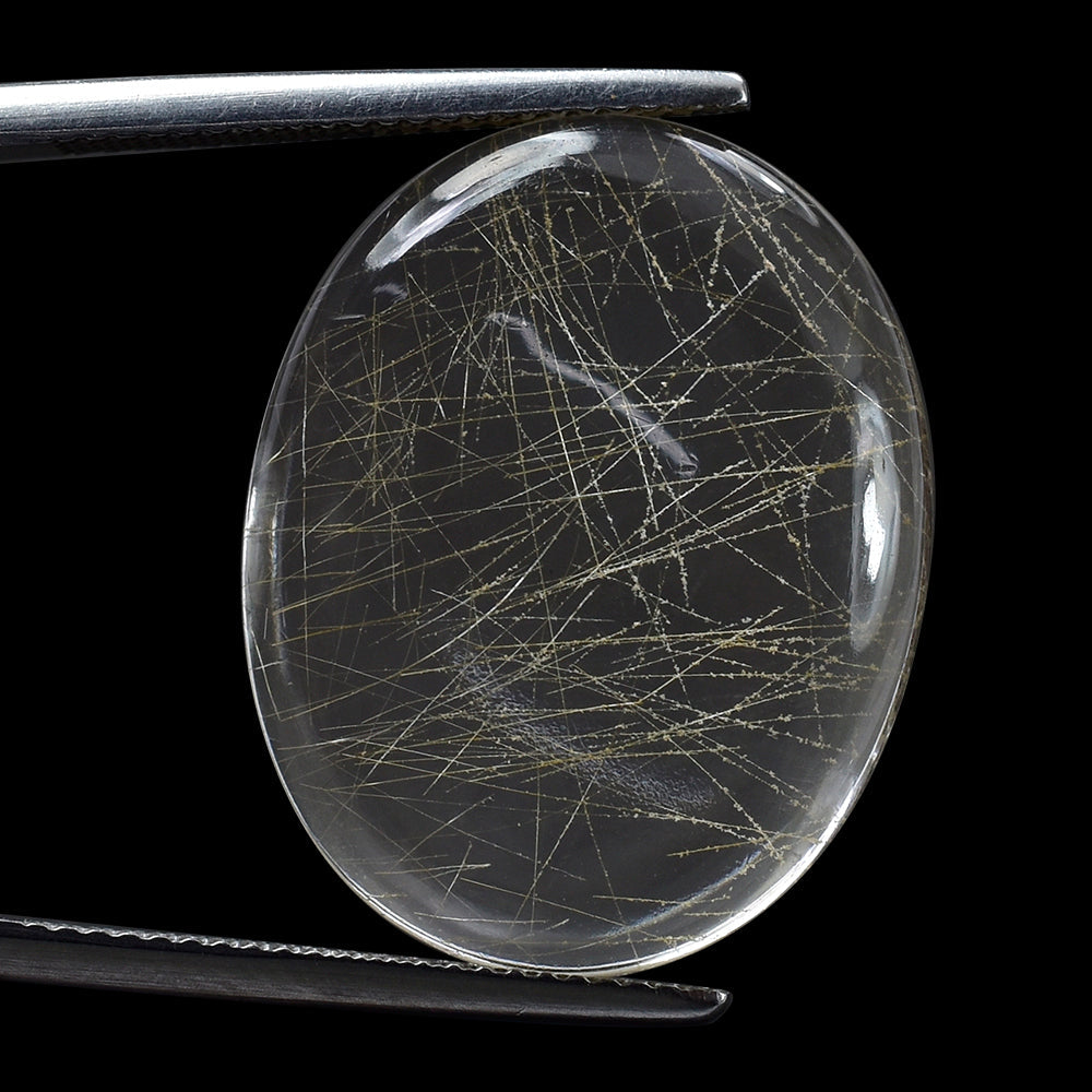 GOLDEN RUTILE QUARTZ OVAL CAB 24X19MM 18.35 Cts.