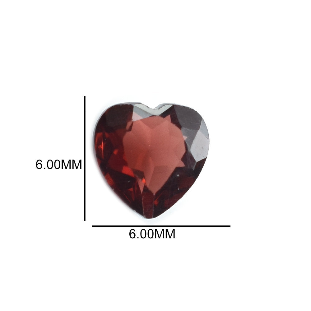 GARNET OPEN RED CUT HEART (OPEN/CLEAN) 6.00X6.00 MM 0.81 Cts.