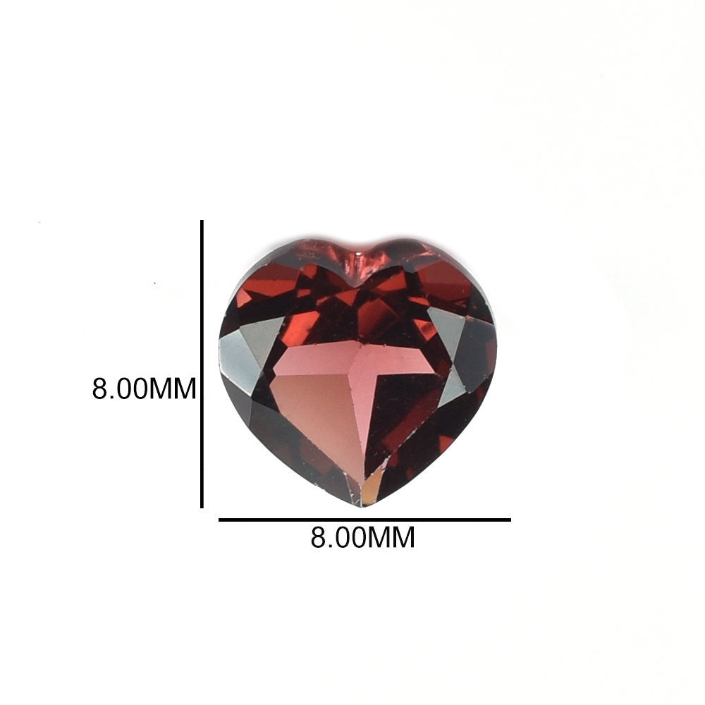 GARNET OPEN RED CUT HEART (OPEN/CLEAN) 8.00X8.00 MM 2.22 Cts.