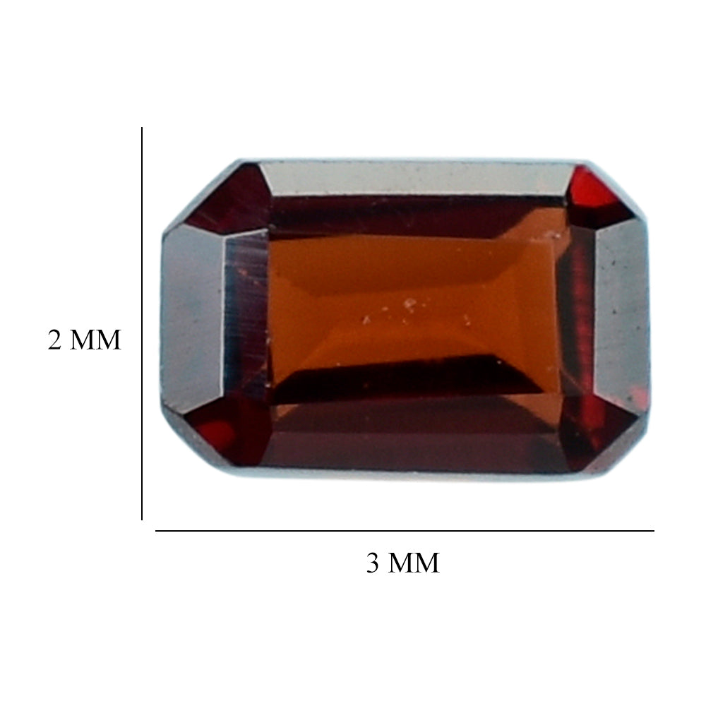 DARK RED GARNET CUT OCTAGON 3X2MM 0.12 Cts.