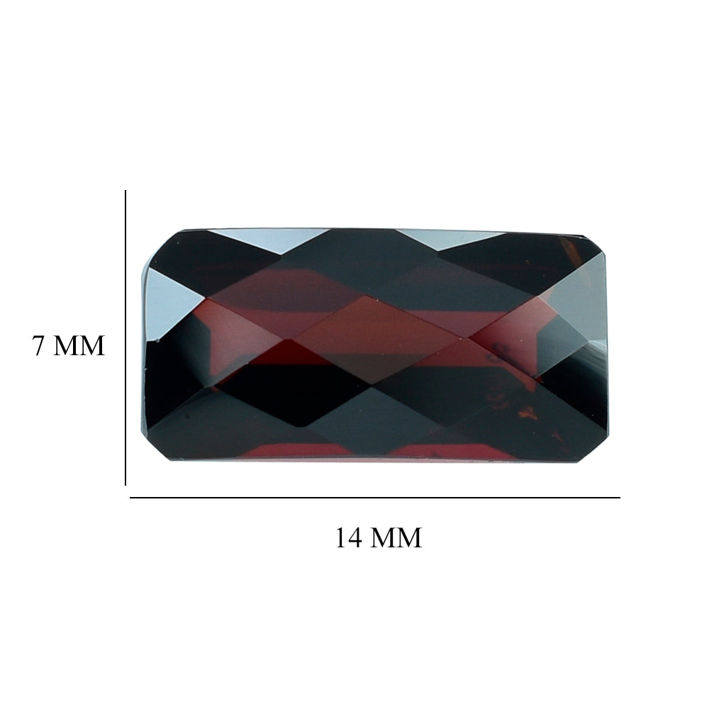 DARK RED GARNET CHECKER CUT OCTAGON 14X7MM 4.82 Cts.