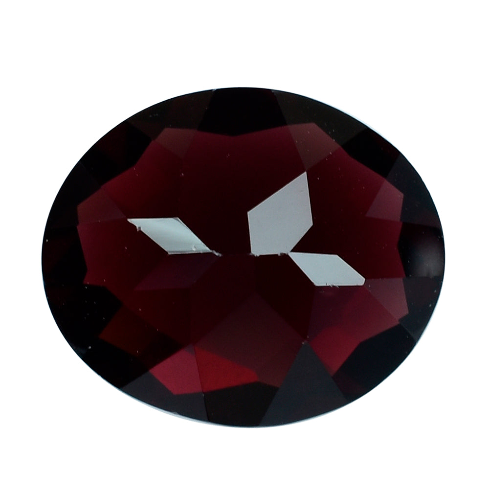 DARK RED GARNET CHECKER CUT OVAL  14X12MM 7.62 Cts.