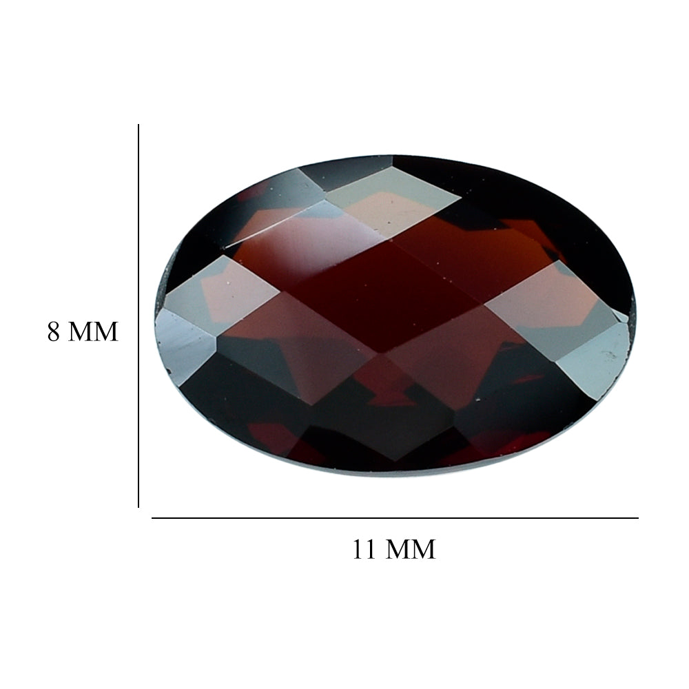 DARK RED GARNET CHECKER CUT OVAL 11X8MM 2.62 Cts.