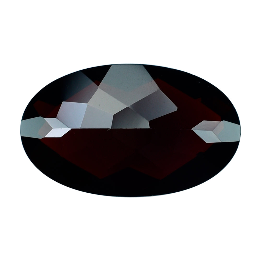 DARK RED GARNET CHECKER CUT OVAL 15X9MM 5.46 Cts.