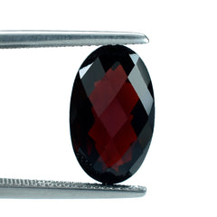 DARK RED GARNET CHECKER CUT OVAL 15X9MM 5.46 Cts.