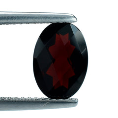 DARK RED GARNET CHECKER CUT OVAL 10X7MM 2.13 Cts.