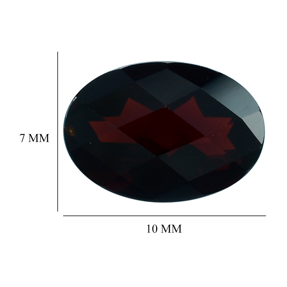 DARK RED GARNET CHECKER CUT OVAL 10X7MM 2.13 Cts.