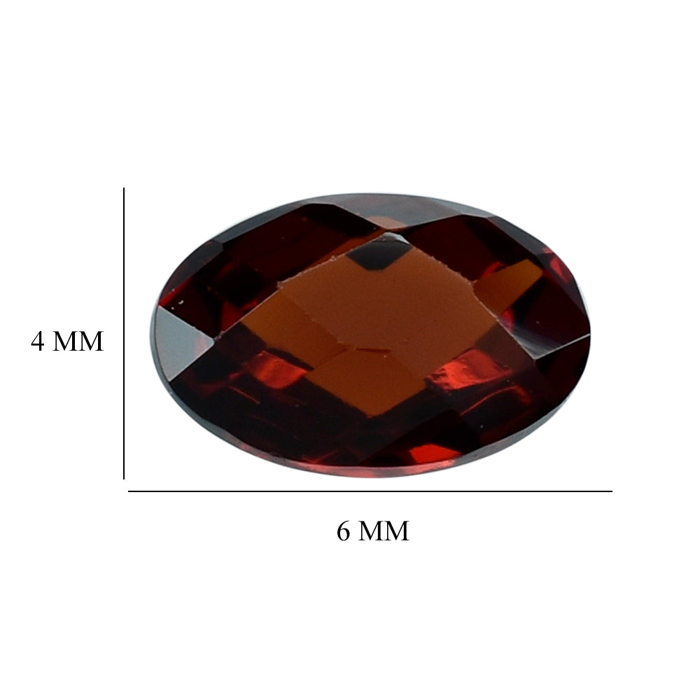 DARK RED GARNET BRIOLETTE OVAL 6X4MM 0.55 Cts.