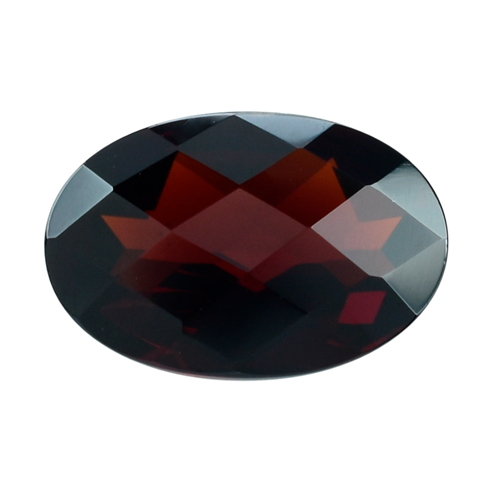 DARK RED GARNET CHECKER CUT OVAL 12X8MM 3.54 Cts.
