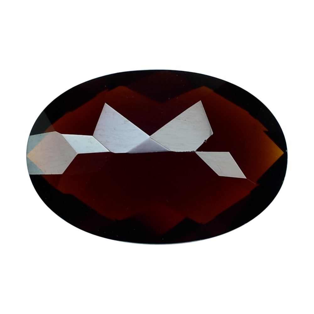 DARK RED GARNET CHECKER CUT OVAL 12X8MM 3.54 Cts.