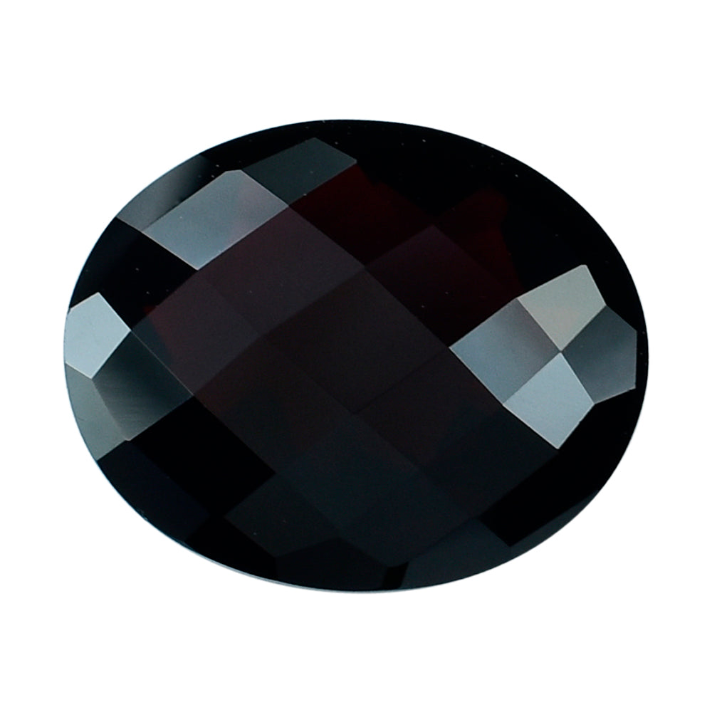 DARK RED GARNET CHECKER CUT OVAL 14.50X12MM 8.07 Cts.