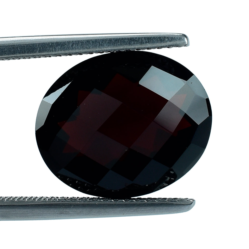 DARK RED GARNET CHECKER CUT OVAL 14.50X12MM 8.07 Cts.