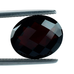 DARK RED GARNET CHECKER CUT OVAL 14.50X12MM 8.07 Cts.