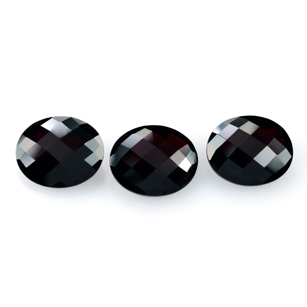 DARK RED GARNET CHECKER CUT OVAL 14.50X12MM 8.07 Cts.