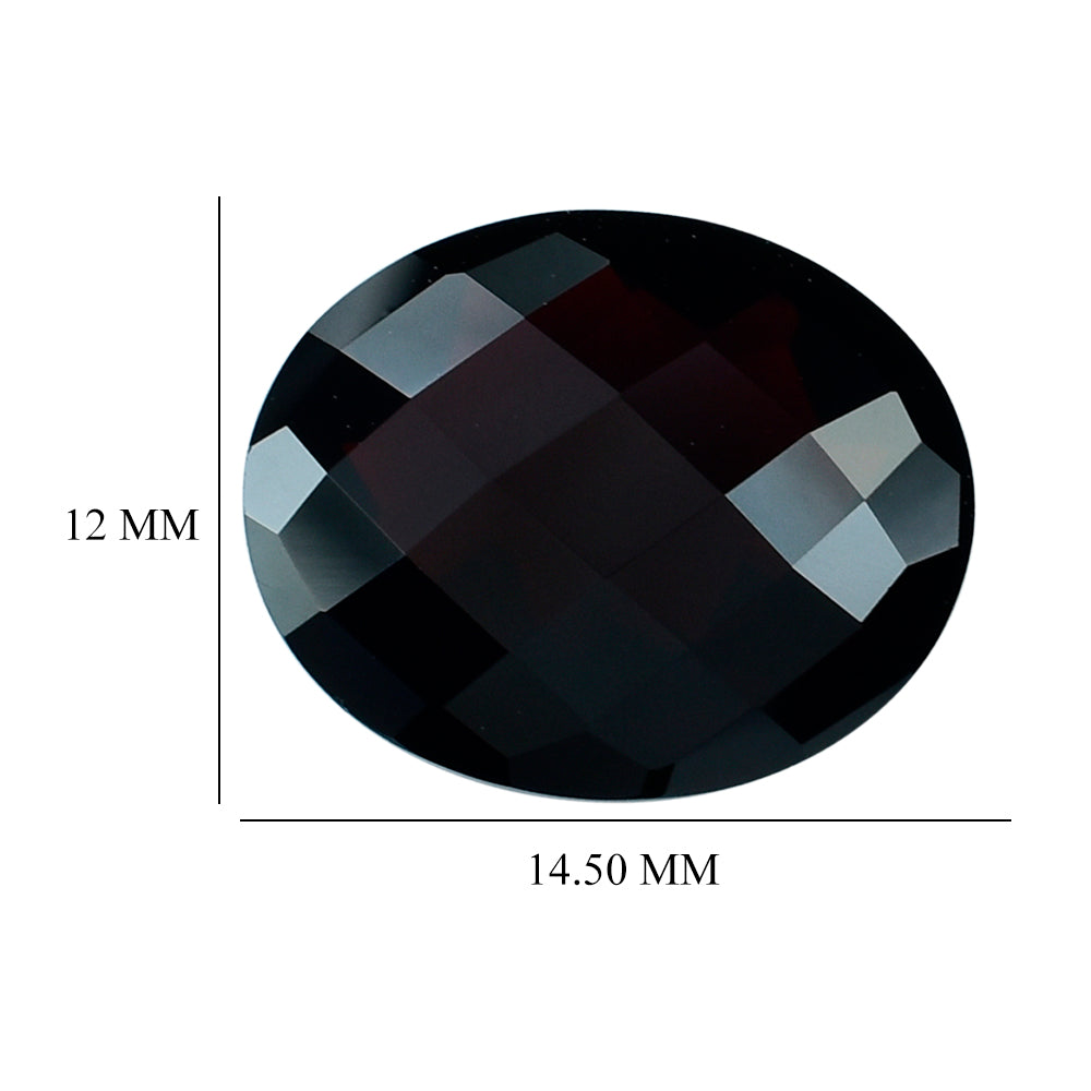 DARK RED GARNET CHECKER CUT OVAL 14.50X12MM 8.07 Cts.