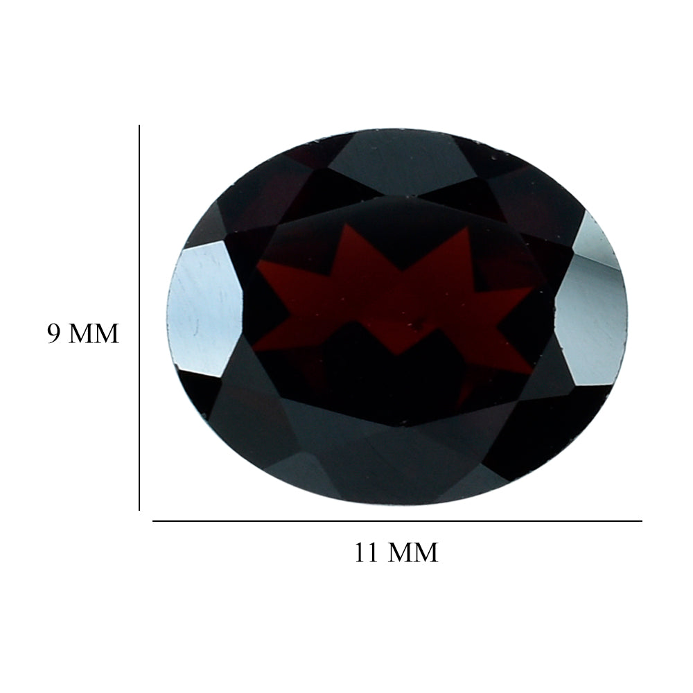 DARK RED GARNET CUT OVAL (DARK/CLEAN) 11X9MM 4.16 Cts.