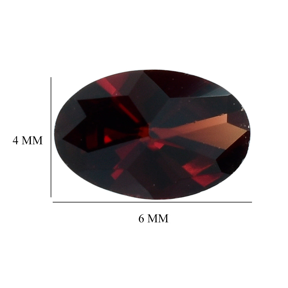 DARK RED GARNET STAR CUT OVAL 6X4MM 0.48 Cts.