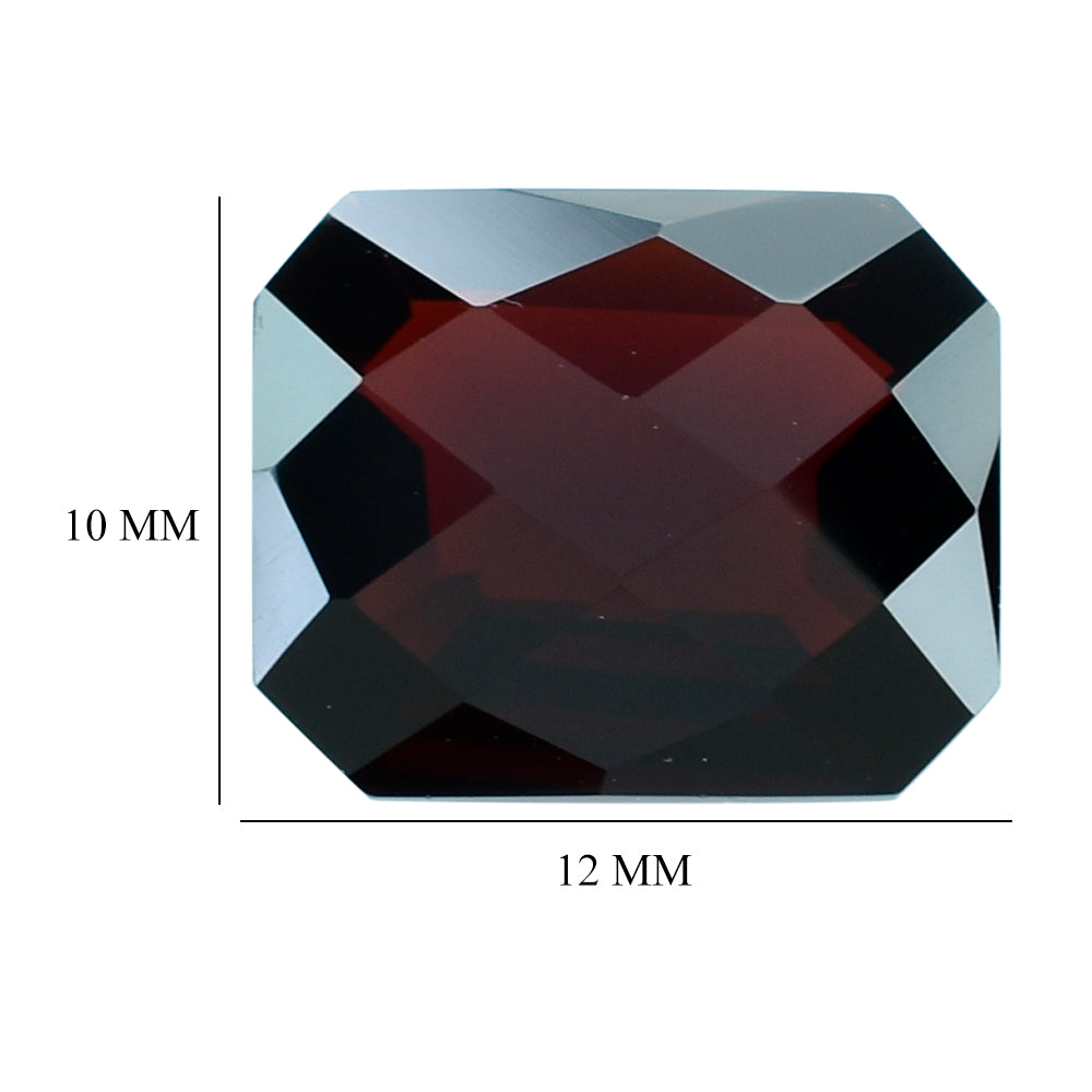 DARK RED GARNET CHECKER CUT OCTAGON 12X10MM 5.37 Cts.