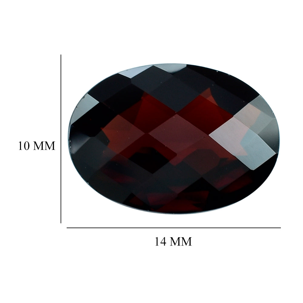 DARK RED GARNET CHECKER CUT OVAL 14X10MM 8.41 Cts.
