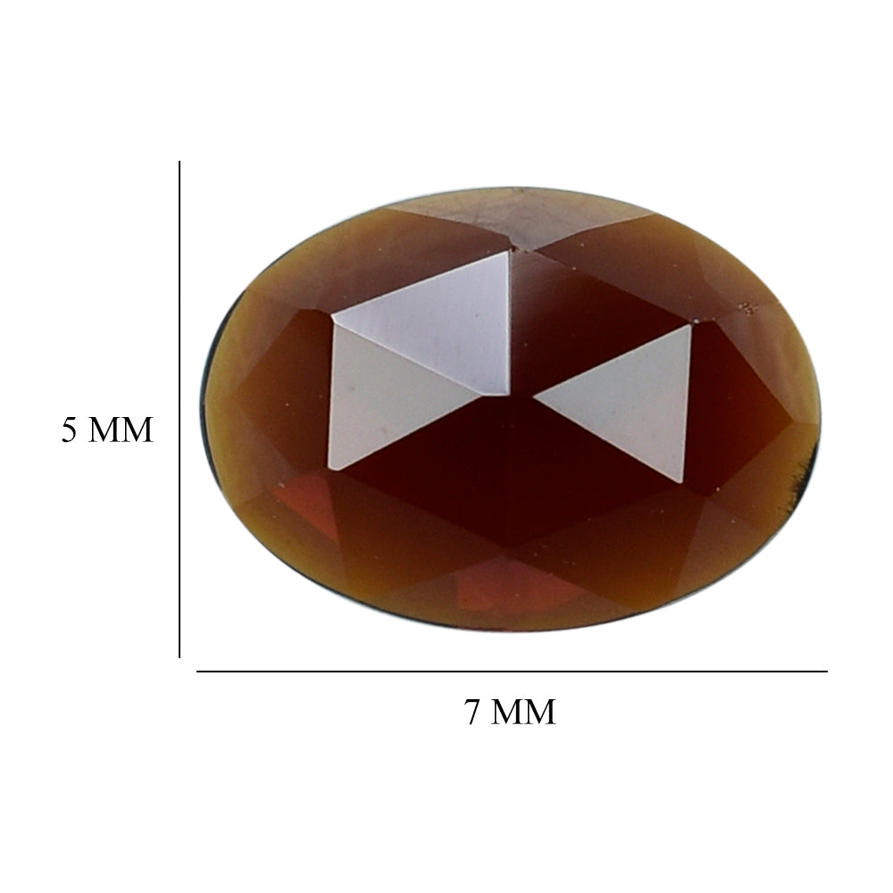 DARK RED GARNET ROSE CUT OVAL CAB 7X5MM 0.92 Cts.