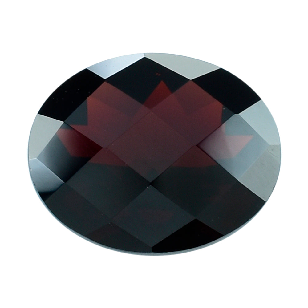 DARK RED GARNET CHECKER CUT OVAL 11X9MM 4.11 Cts.