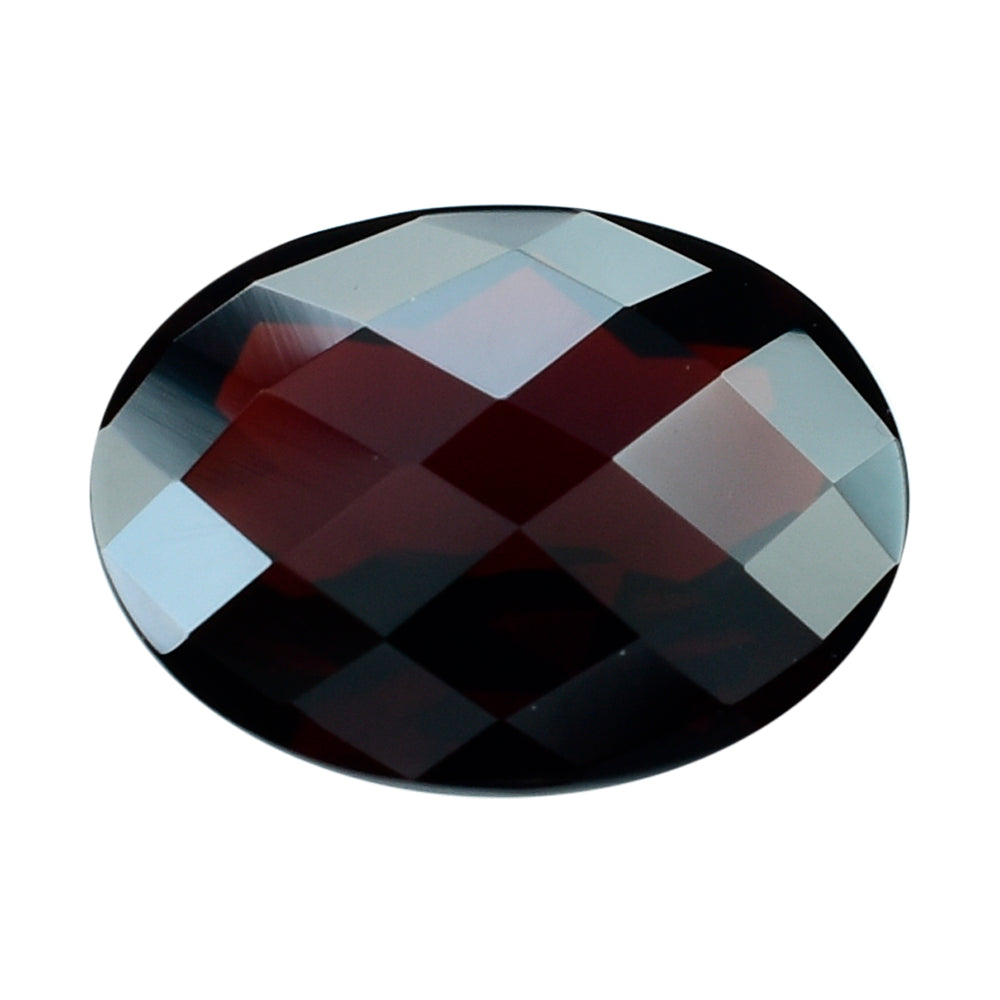 DARK RED GARNET CHECKER CUT OVAL 12X9MM 4.25 Cts.
