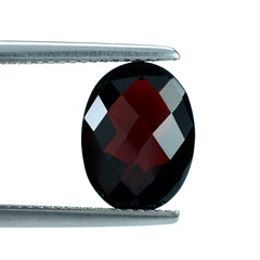 DARK RED GARNET CHECKER CUT OVAL 12X9MM 4.25 Cts.