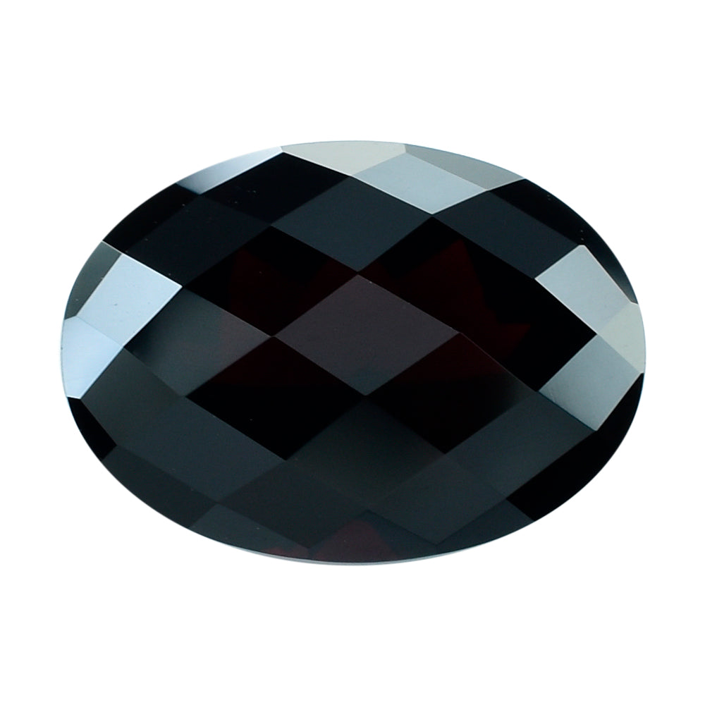 DARK RED GARNET CHECKER CUT OVAL 15X11MM 8.86 Cts.