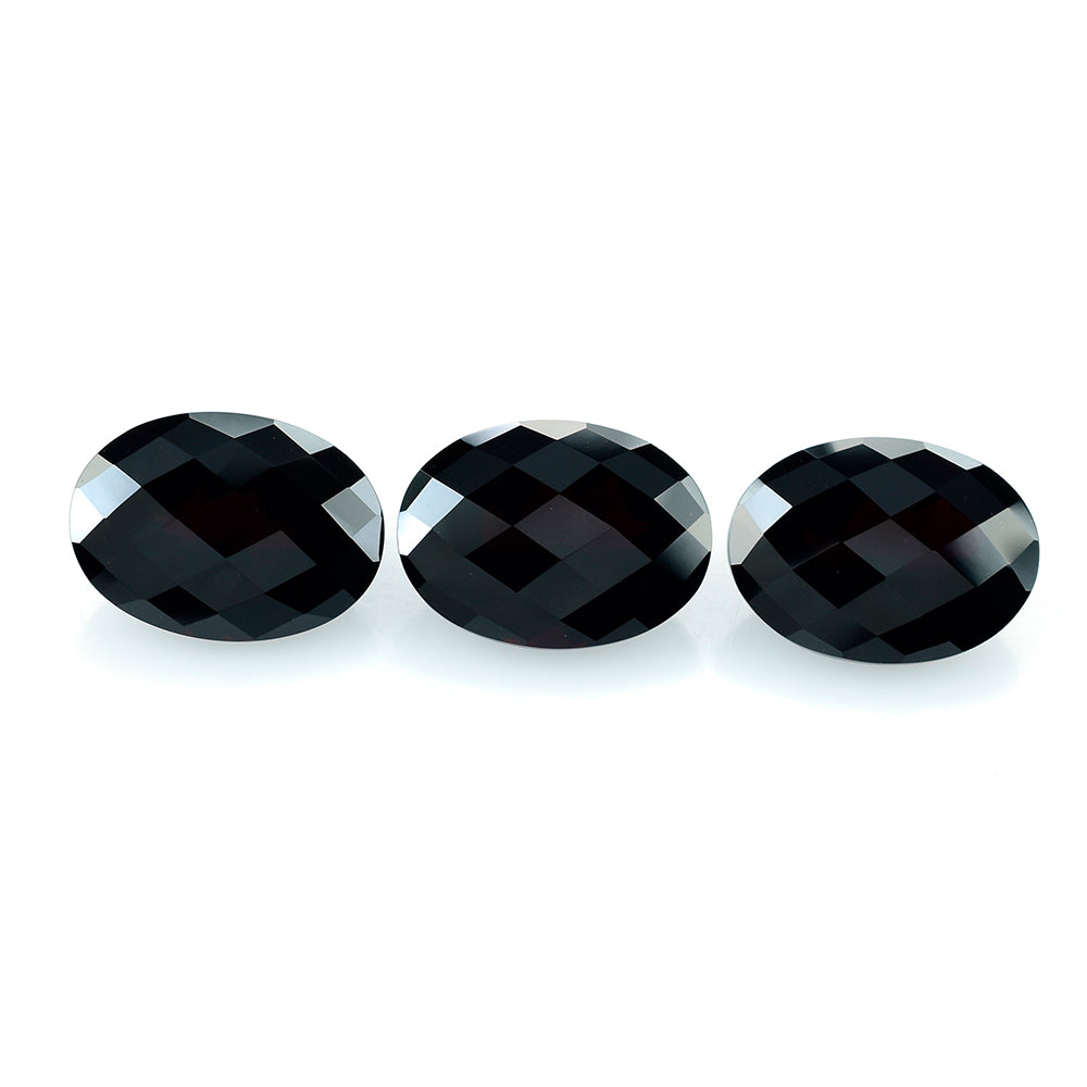 DARK RED GARNET CHECKER CUT OVAL 15X11MM 8.86 Cts.