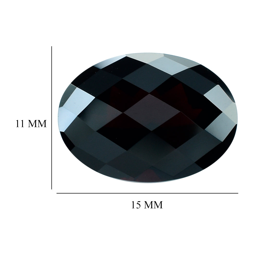 DARK RED GARNET CHECKER CUT OVAL 15X11MM 8.86 Cts.