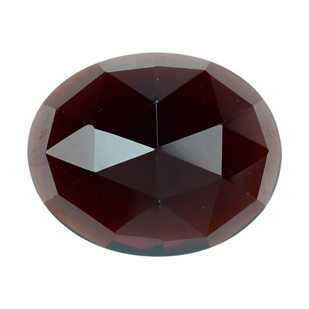 DARK RED ROSE CUT OVAL CAB 10X8MM 3.18 Cts.
