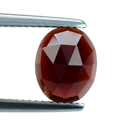 DARK RED ROSE CUT OVAL CAB 10X8MM 3.18 Cts.