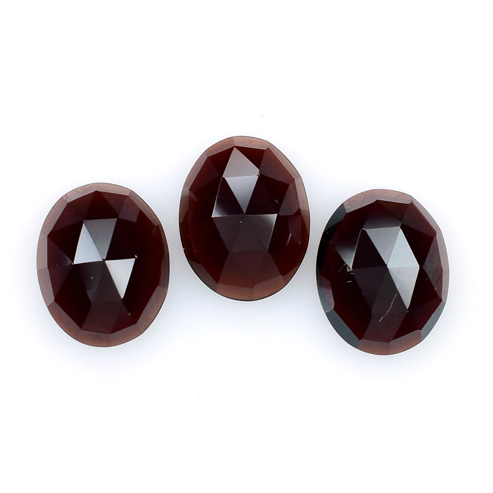 DARK RED ROSE CUT OVAL CAB 10X8MM 3.18 Cts.