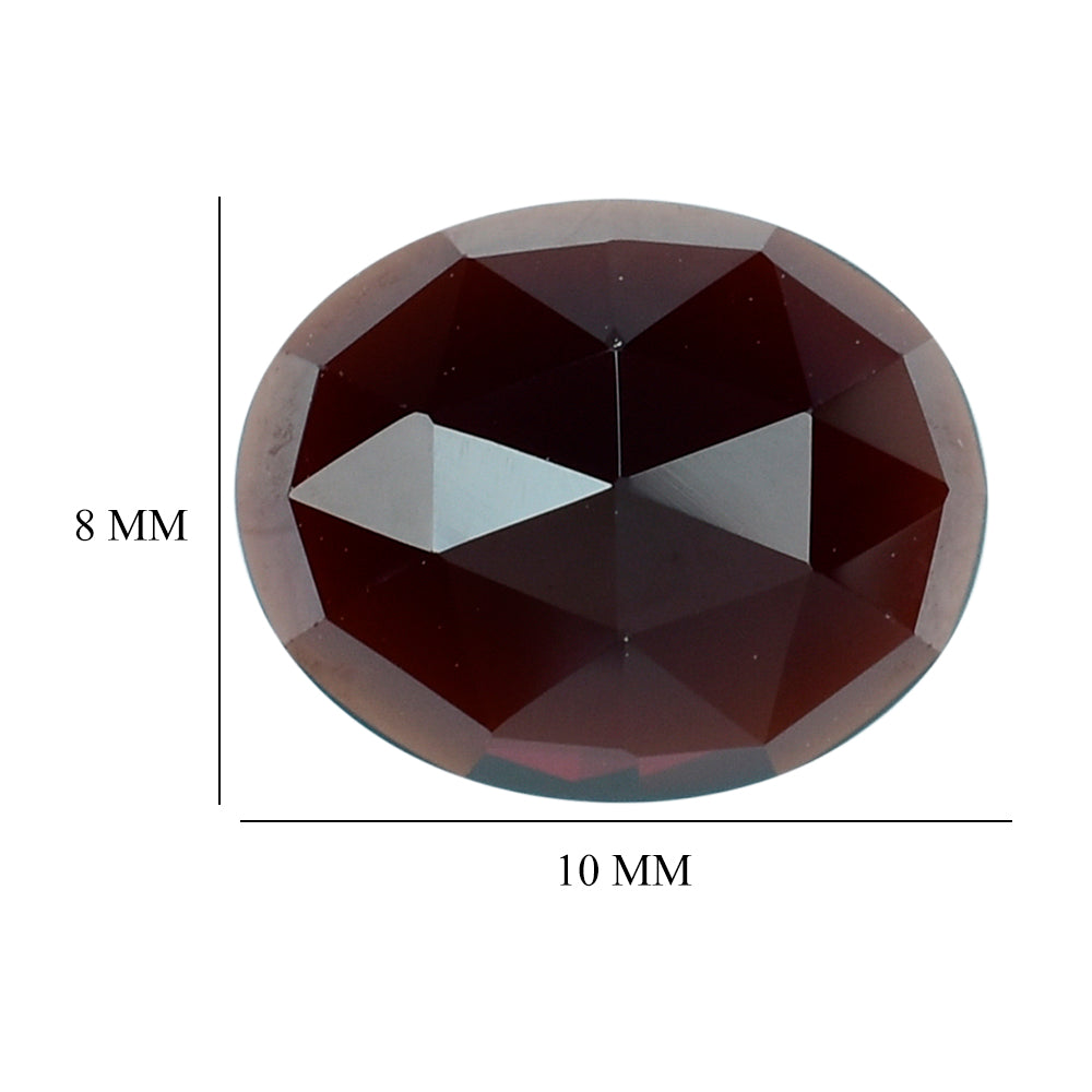 DARK RED ROSE CUT OVAL CAB 10X8MM 3.18 Cts.