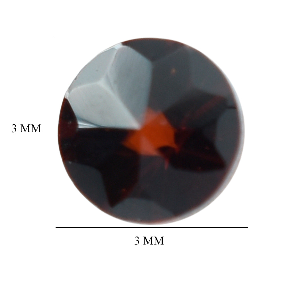 DARK RED GARNET STAR CUT ROUND 3MM 0.13 Cts.
