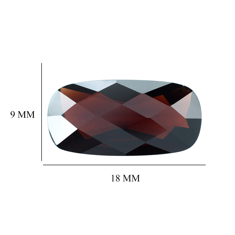 DARK RED GARNET CHECKER CUT CUSHION 18X9MM 7.49 Cts.