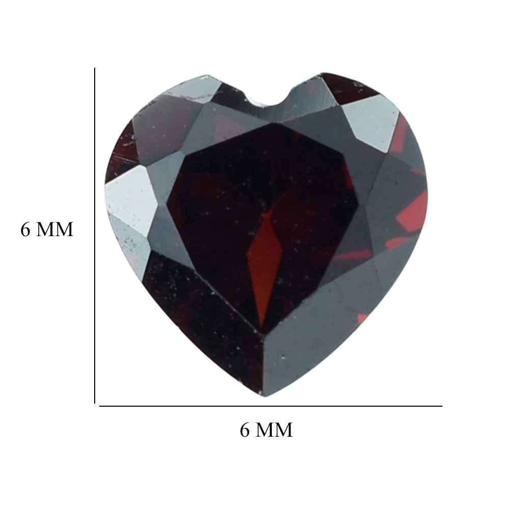 DARK RED GARNET CUT HEART 6.00MM 1.21 Cts.